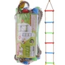 Kép 1/6 - Kötéllétra fából készült kerti hinta gyerekeknek, 40 kg teherbírás, 200 cm hosszú 