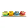 Kép 4/7 - Montessori geometriai formák kirakó játék, 9 db-os, fa, 30x7x4.5 cm