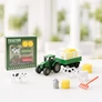 Kép 1/5 - KidsToys játék traktor pótkocsival, szalmabálával és szerszámokkal, 7 cm ABS
