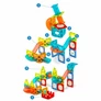 Kép 6/10 - 110 db-os Nagy méretű 3D mágneses színes panelek építőkészlet, csúszdával, golyókkal