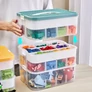 Kép 3/5 - 3 szintes építőkocka rendszerező doboz rekeszekkel, fogantyúval