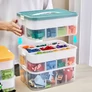 Kép 3/6 - 5 szintes építőkocka rendszerező doboz rekeszekkel, fogantyúval
