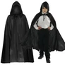 Kép 1/5 - Csuklyás köpeny, jelmez halloweenre fekete, 26117_M
