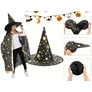 Kép 2/5 - Varázsló köpeny és kalap, jelmez halloweenre fekete csillagos,  26118_L