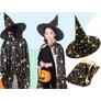 Kép 3/5 - Varázsló köpeny és kalap, jelmez halloweenre fekete csillagos,  26118_L