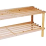 Kép 3/6 - Alpina 2 szintes natúr fa cipőtároló polc, 74 x 26 x 29,5cm