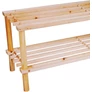 Kép 4/6 - Alpina 2 szintes natúr fa cipőtároló polc, 74 x 26 x 29,5cm