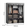 Kép 2/11 - EasyUP Nagyméretű Mobil gardróbszekrény, 175 x 130 x 45 cm, RT