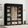 Kép 3/11 - EasyUP XXL nagyméretű mobil gardróbszekrény, 170 x 170 x 45 cm, fekete, RT