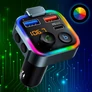 Kép 2/4 - FM BT transmitter és kihangosító, MP3, SD, 3 db USB bemenettel, RGB világítással
