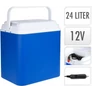 Kép 1/7 - Hordozható autós-kemping hűtő 24 literes 12 V-os elektromos hűtőláda, kék-fehér