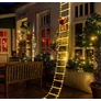 Kép 2/5 - 124 LED-es Mikulás 8-as mászólétra meleg fehér LED fényekkel, 200 x 26 x 4 cm , 8 fényjátékkal, 6/18  órás időzítővel, IP44