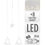 Kép 6/6 - 138 LED-es csillag-jégcsap fényfüggöny, meleg fehér, 2,2 méter széles, hálózati adapterrel