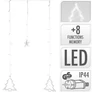 Kép 2/4 - 138 LED-es csillag-jégcsap fényfüggöny, hideg fehér, 2,2 méter széles, hálózati adapterrel