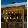Kép 1/6 - 138 LED-es csillag-jégcsap fényfüggöny, meleg fehér, 2,2 méter széles