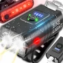 Kép 1/12 - LED-es vízálló Kerékpár első és hátsó lámpa, USB-s