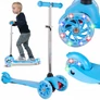 Kép 1/9 - Világító LED-es 3 kerekes roller, gyerekeknek, kék