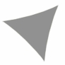 Kép 4/5 - Háromszög napvitorla, árnyékoló, vízlepergető felülettel,  3 x 3 m - szürke