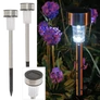 Kép 3/5 - 10 db-os napelemes inox kerti LED lámpa szett, 36 cm magas, hideg fehér