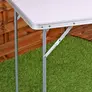 Kép 3/7 - Összecsukható kemping asztal, hordozófüllel, vizálló, 80 x 60 x 69 cm, fehér