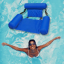 Kép 3/5 - Vízen lebegő felfújható úszó fotel, 100 x 120 cm, kék