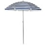 Kép 2/3 - Masszív alu csöves dönthető strand napernyő, 1,5 m, kék csíkos, hordozótáskával