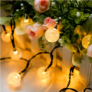 Kép 7/7 - Napelemes dekor kerti LED fényfüzér, meleg fehér, 20 db gömbbel