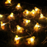 Kép 3/6 - Napelemes méhecske kerti meleg fehér LED fényfüzér, 20 LED-es