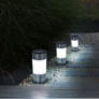 Kép 3/4 - Napelemes leszúrható kerti lámpa, rozsdamentes acél, 6 x 24 cm