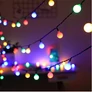 Kép 2/6 - 50 LED-es napelemes dekor gömb, kerti LED fényfüzér, színes, 7 m IP44
