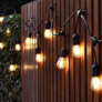Kép 1/6 - 20 LED-es dekor gömb kerti lámpafüzér, balkonvilágítás, időjárásálló IP44, 12 m - meleg fehér