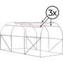 Kép 13/14 - UV4 szűrős megerősített fémvázas, fóliasátor, 140g/m2, 3 x 2 x 2 m, zöld,  4 db fémbordával