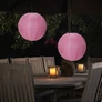 Kép 1/3 - Nagyméretű Napelemes Party LED Lampion, 28 cm, lila, 1db
