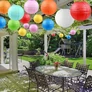 Kép 4/5 - Nagyméretű napelemes Party 15 LED-es  Lampion, 40 cm, barack színű, 1 db