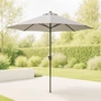 Kép 1/4 - Ambience acél vázas és bordás kitekerhető napernyő, széltörővel, 3 m, 180 g/m², UPF30+,szürke