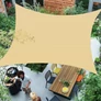 Kép 5/7 - 3 x 3 m-es UV álló XXL erős HDPE négyzetalakú napvitorla, árnyékoló, esőálló anyagból, 160g/m2 - világosbézs