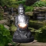 Kép 6/6 - Napelemes Buddha szobor LED lámpa, 25 cm