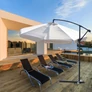 Kép 12/14 - Függő Gémes Kitekerhető Napernyő, 3,5 m, beige, takaróponyvával, 8 db acél merevítős, 180 g/m2
