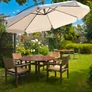 Kép 13/14 - Függő Gémes Kitekerhető Napernyő, 3,5 m, beige, takaróponyvával, 8 db acél merevítős, 180 g/m2