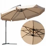 Kép 2/14 - Függő Gémes Kitekerhető Napernyő, 3,5 m, beige, takaróponyvával, 8 db acél merevítős, 180 g/m2