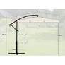 Kép 6/14 - Függő Gémes Kitekerhető Napernyő, 3,5 m, beige, takaróponyvával, 8 db acél merevítős, 180 g/m2