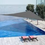 Kép 5/7 - 5 x 5 x 5 m-es UV álló XXL erős HDPE háromszög napvitorla, árnyékoló, esőálló anyagból, 160g/m2 - szürke