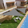 Kép 6/7 - 5 x 5 x 5 m-es UV álló XXL erős HDPE háromszög napvitorla, árnyékoló, esőálló anyagból, 160g/m2 - szürke