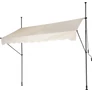 Kép 1/4 - Ambience Feltekerhető Fali napellenző erkélyre teraszra, 2 db acél oszlop, 250 x 120 cm, krém szín