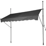 Kép 1/7 - Ambience Feltekerhető Fali napellenző erkélyre teraszra, 2 db acél oszlop, 250 x 120 cm, szürke szín