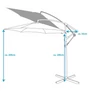 Kép 6/8 - Lifetime Garden Függő Gémes Kitekerhető Napernyő, 3 m, barna, 180gr/m2