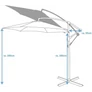 Kép 5/8 - Lifetime Garden Függő Gémes Kitekerhető Napernyő, 3 m, szürke, 180gr/m2