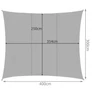 Kép 5/9 - Négyzetalakú napvitorla, árnyékoló, esőálló anyagból, 120g/m2, 4 x 3 m - szürke