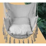 Kép 4/12 - Brazil függőszék 2 db párnával, 130 x 100 cm, szürke, 120 kg teherbírással