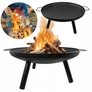Kép 2/8 - Hordozható tömör acél Grill fekete kerti tűzrakó tál, 58 cm